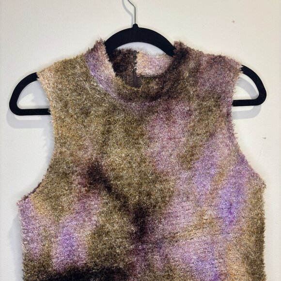 Vintage Unique Wool Blend Sleeveless Sweater Tank Made in Canada Size Large - Picture 3 of 7